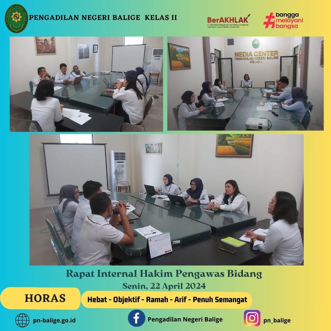 RAPAT INTERNAL HAKIM PENGAWAS BIDANG PENGADILAN NEGERI BALIGE